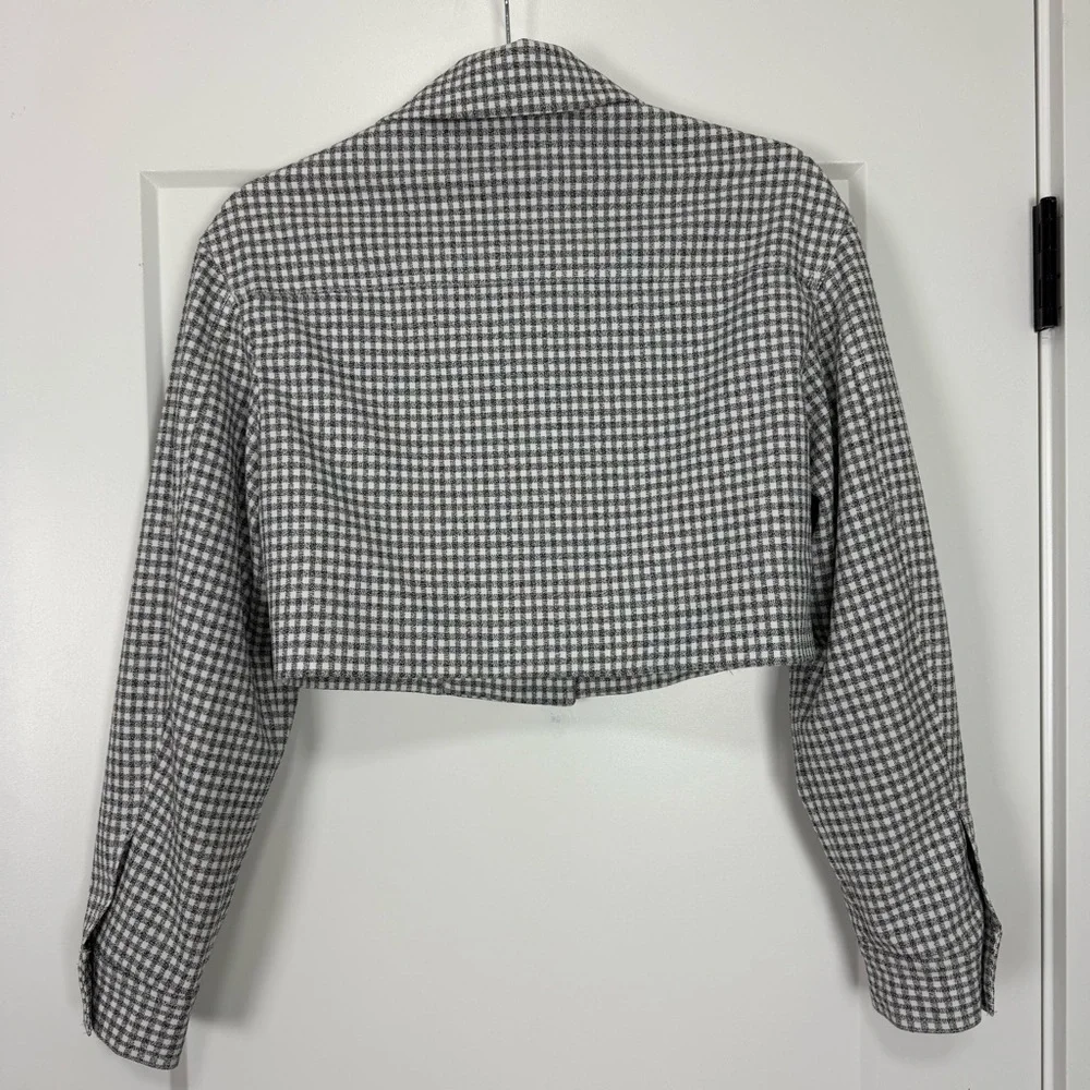 Wilfred Ourson Little Cropped Jacket Gingham XS Aritzia #71698 - Picture 6 of 9